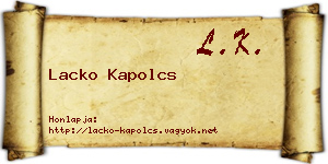 Lacko Kapolcs névjegykártya