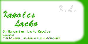 kapolcs lacko business card